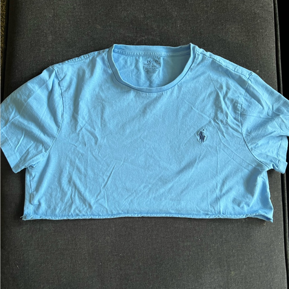 Polo Ralph Lauren Blue/Light Blue Crop Top
